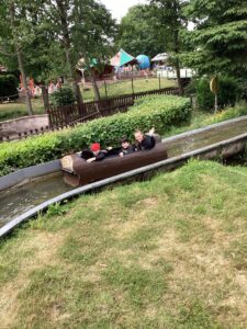 All smiles as the log flume slowly goes round